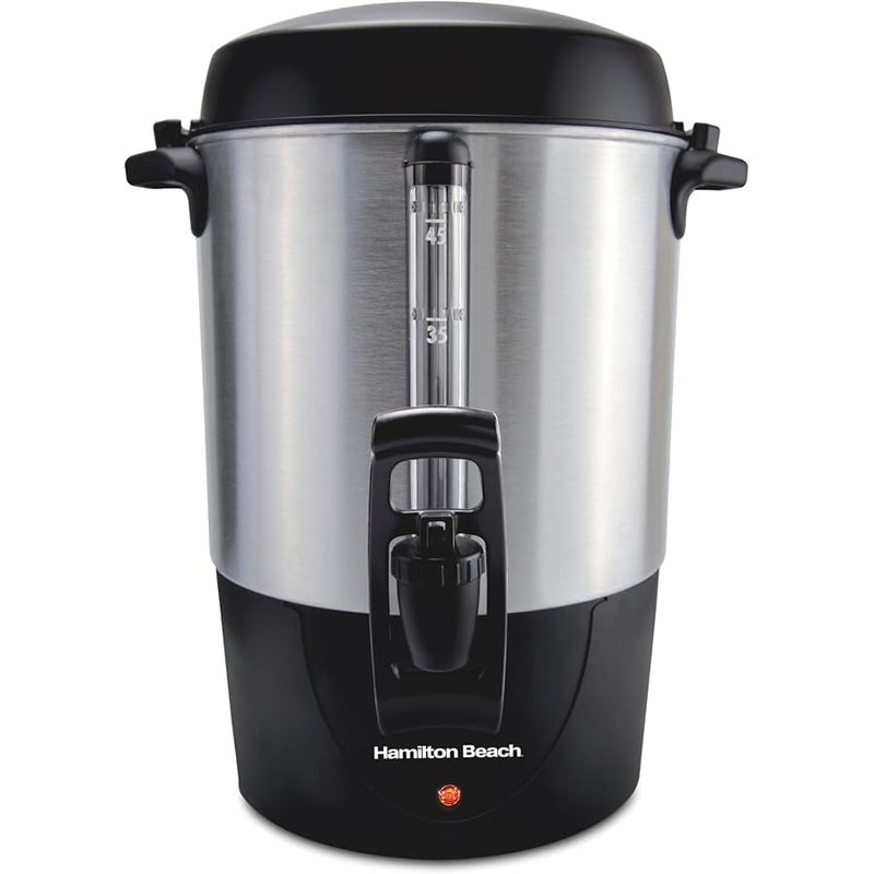 هاملتون بيتش التجارية Hamilton Beach 40521 Coffee Urn and Hot Beverage Dispenser, 45 Cup, Fast Brew, Silver - Image 1