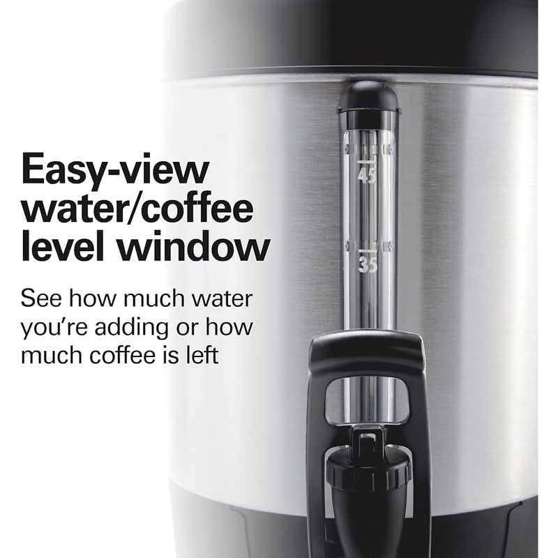 هاملتون بيتش التجارية Hamilton Beach 40521 Coffee Urn and Hot Beverage Dispenser, 45 Cup, Fast Brew, Silver - Image 5