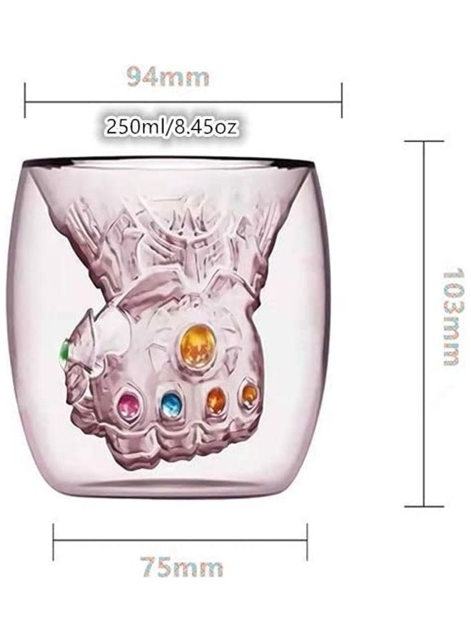 NIBEMINENT Thanos Infinity Gauntlet Glass Cup Pink 250mm - Image 2