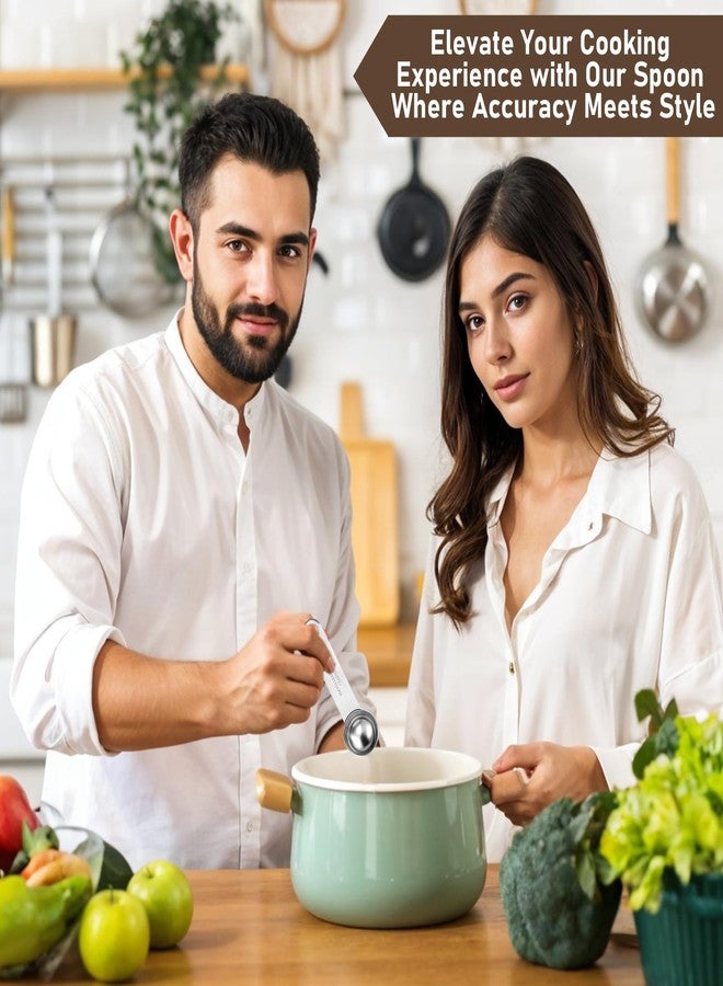 Yuanchu 2pcs 1 Teaspoon(1/3 tbsp | 5 ml | 5 cc | 1/6 oz) Measuring Spoons, 18/8 Food Grade Stainless Steel, More Corrosion Resistant, Wide Handle Anti-Shake Measure Ground Coffee Grains Protein Spices - Image 3