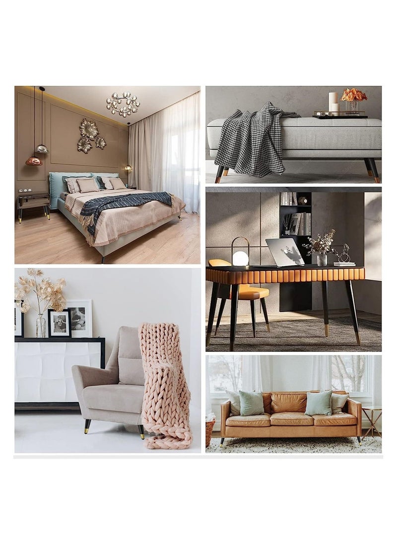 Furniture legs, Metal coffee Table Legs Furniture Feet Iron Tv Cabinet Feet, Replacement Leg Golden Sofa Feet Heavy Duty Stainless Steel Gold Sofa Legs Cabinet Legs Can Bear 800kg 4 Pcs - Image 4