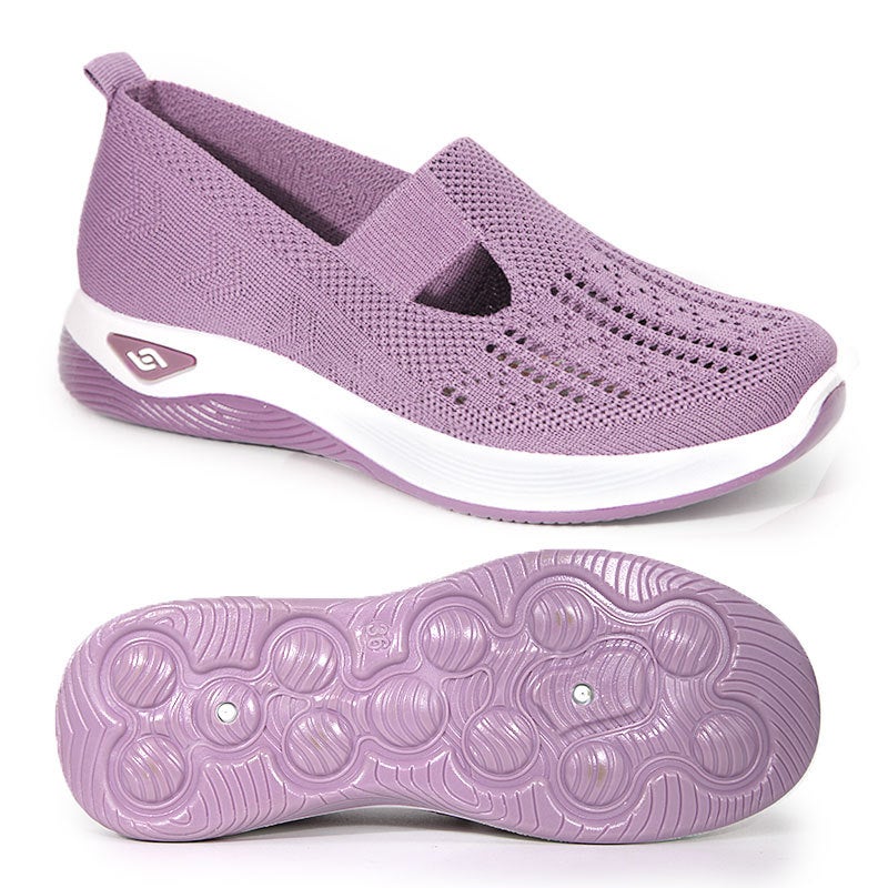 Breathable Knit Womens Slip-On Shoes Summer Taro purple  - Image 1