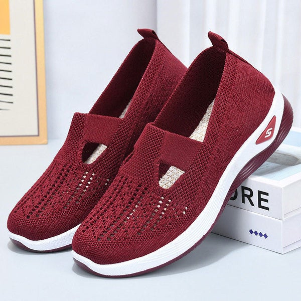 Breathable Knit Womens Slip-On Shoes Summer Taro purple  - Image 2