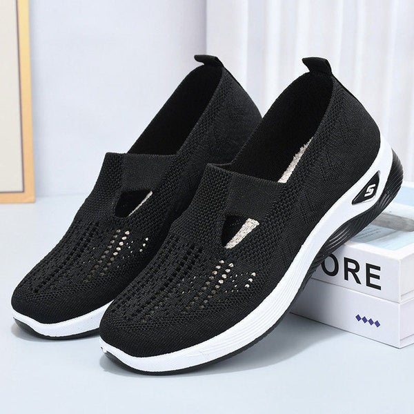 Breathable Knit Womens Slip-On Shoes Summer Taro purple  - Image 4