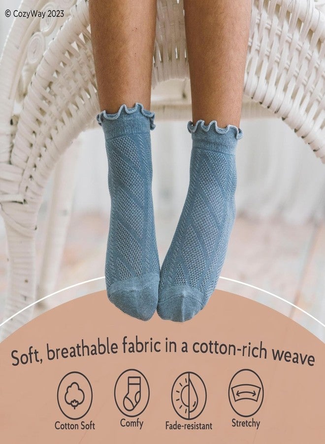 CozyWay Toddler Girls Non Slip Cotton Crew Socks Anti Skid With Grips 12 Pairs for Kids Children Boys 3-5 Years - Image 4