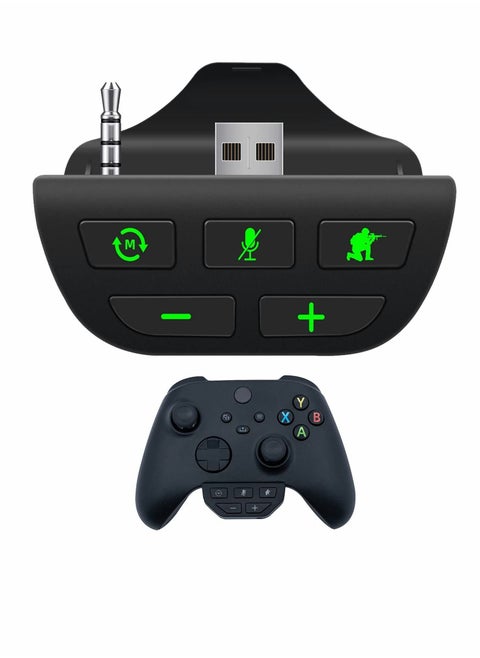 Headset Adapter for Xbox Series X/S, Stereo Headset Audio Adapter with Volume Adjustment and Scout Mode