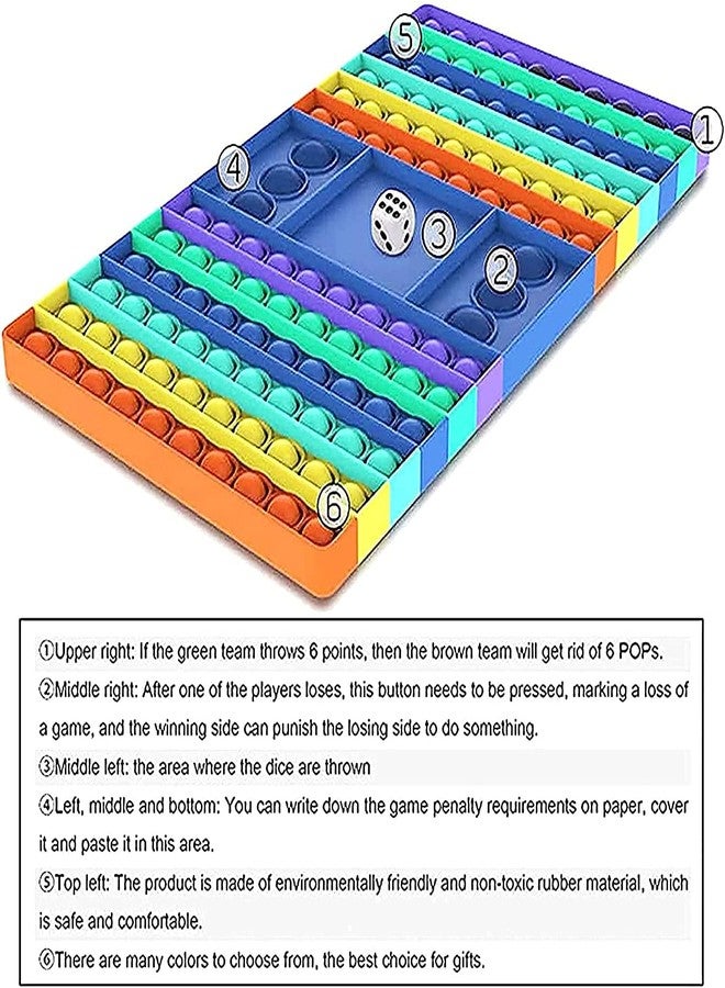 PRIMEFAIR Pop it Fidget Toys, Pop it Fidget Toy pop it Rainbow Pop Bubble, BPA Free Silicone, Push Bubbles Toy for Autism Stress Reliever, Sensory Toy (Chess Board Bubble) - Image 4
