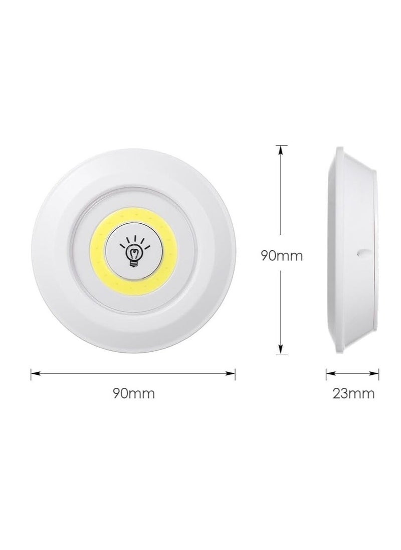 JAJEEK 4.5V 1W COB LED Puck Light 6 Pack with Remote Controller – Adjustable Brightness, Wireless Dimmable Touch Sensor Control, Battery-Powered Under Cabinet Wall Lighting - Image 2