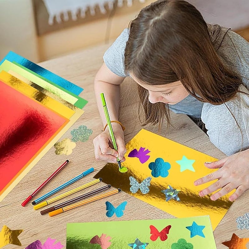 250g Colored Foil Cardstock Paper Sheets For Scrapbook Art Projects Wedding Birthday Invitations - Image 4