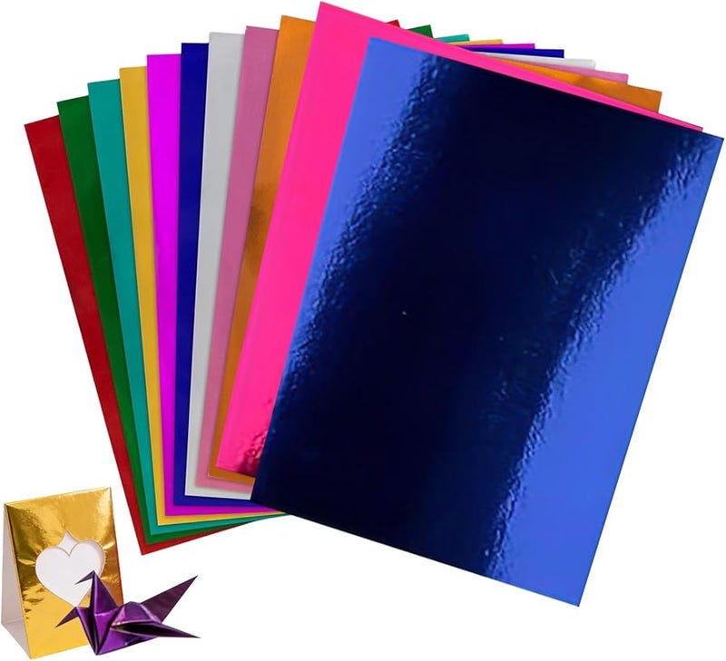 250g Colored Foil Cardstock Paper Sheets For Scrapbook Art Projects Wedding Birthday Invitations - Image 2