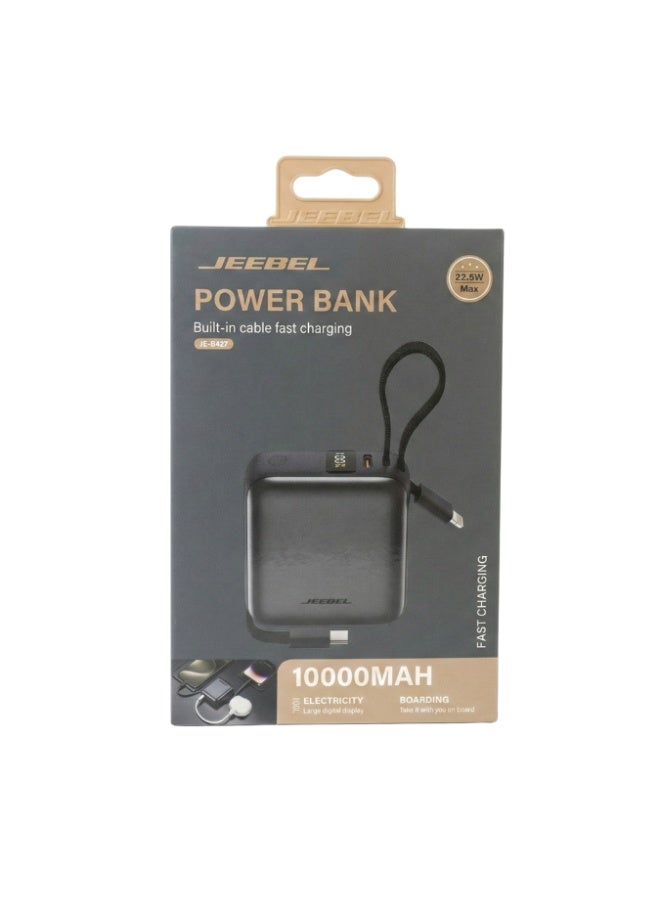 JEEBEL 10000mAh Power Bank with 22.5W Fast Charging and Built-in Cable - Image 3