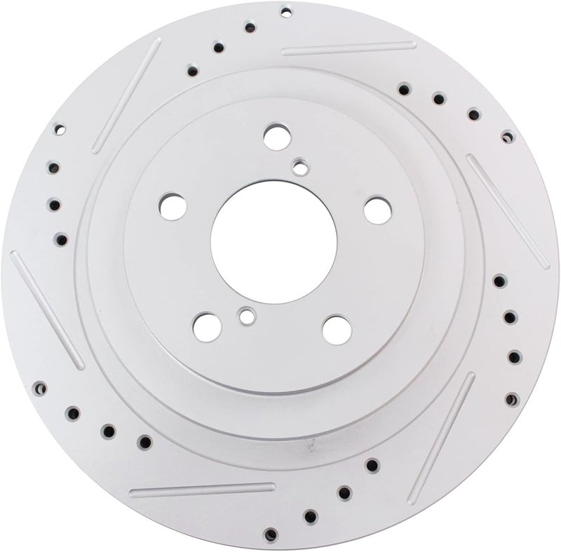 TRQ Rear Brake Rotor Set G Coated Vented Drilled and Slotted Compatible with 2006-2007 Subaru Impreza 2005-2009 Subaru Legacy - Image 5