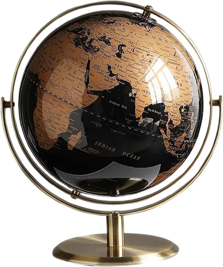 Rotatable World Globe Detailed Topographic Learning Model Vintage Decorative Element For Home School Office - Image 1