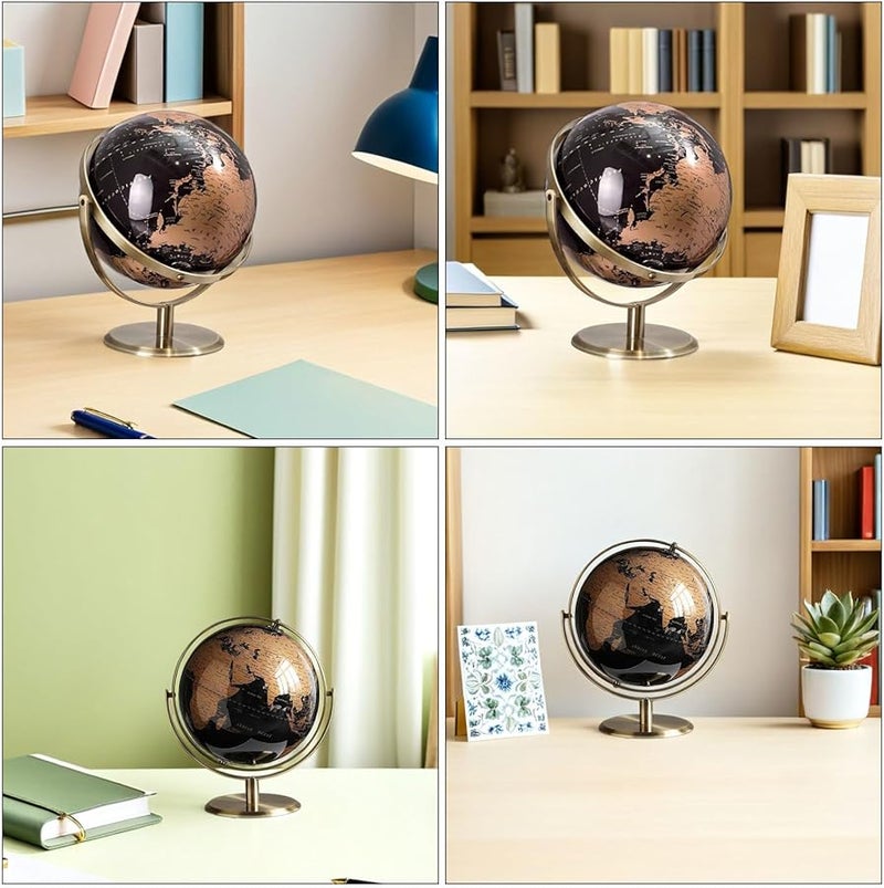 Rotatable World Globe Detailed Topographic Learning Model Vintage Decorative Element For Home School Office - Image 4