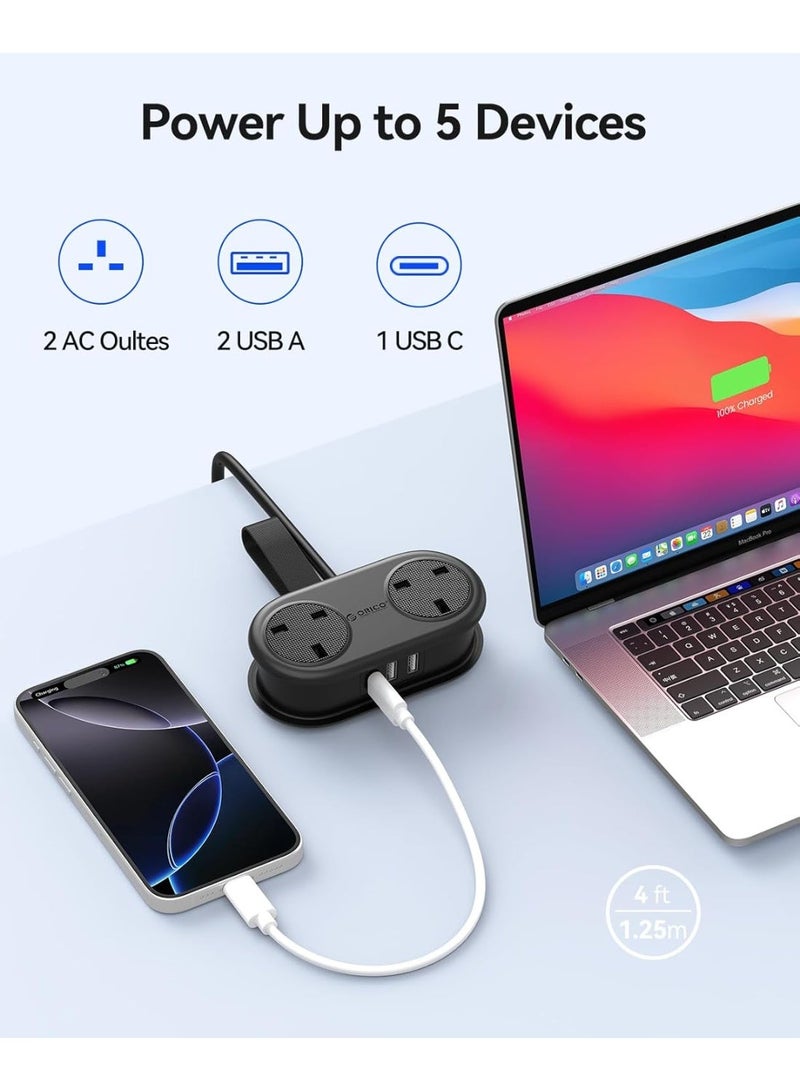 ORICO Travel Power Strip, 2 Outlets 3 USB Ports (1 USB C), 3250W 13A, Compact and Rollable Extension Cord for Hotel Travel Essentials Cruise Approved Power Strip-Black - Image 4
