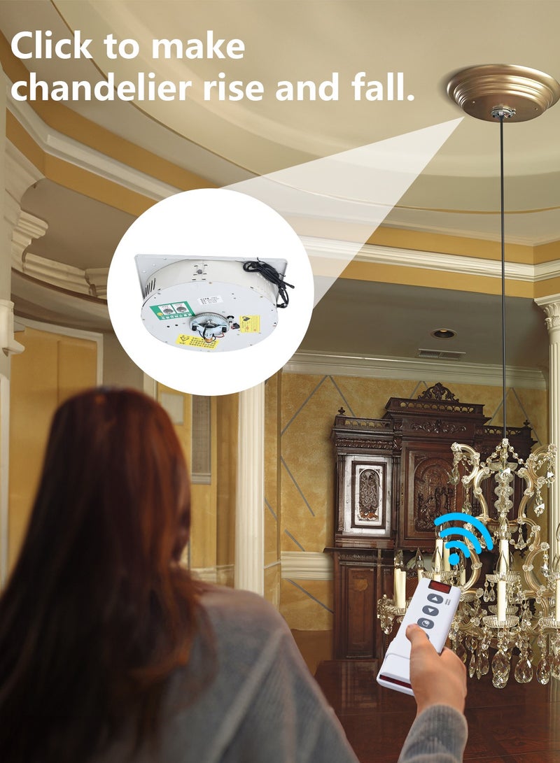 Huiye Rotating Chandelier Lift System, 220V Power Light Lift Motorized Chandelier Hoist Rotating Function & Lifting(50kg, 6m Lift) - Image 2