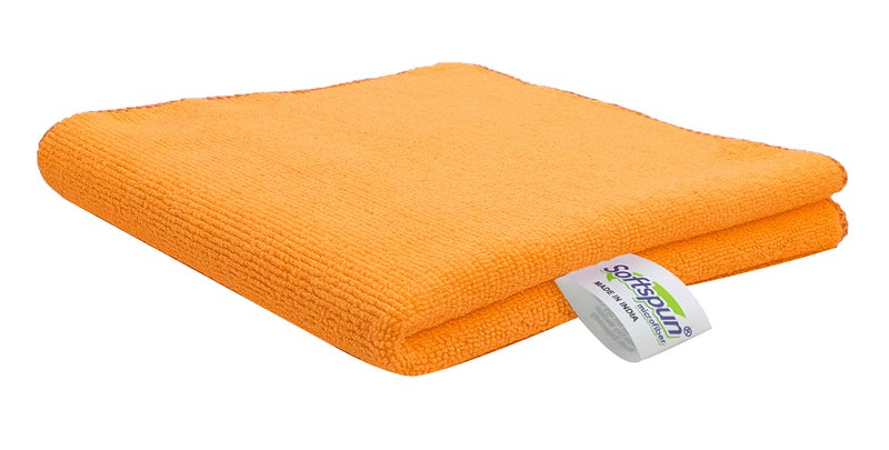 SOFTSPUN Microfiber Cloth, 30x30 Cms, 1 Piece Towel Set, 340 GSM (Orange) Multi-Purpose Super Soft Absorbent Cleaning Towels for Home, Kitchen, Car, Cleans & Polishes Everything in Your Home. - Image 1