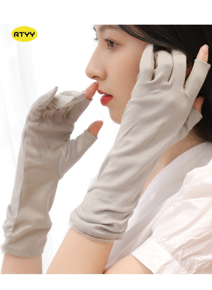 RTYY قفازات نسائية، قفازات قيادة، قفازات طويلة للحماية من أشعة الشمس في الصيف، حماية من الأشعة فوق البنفسجية - Image 1