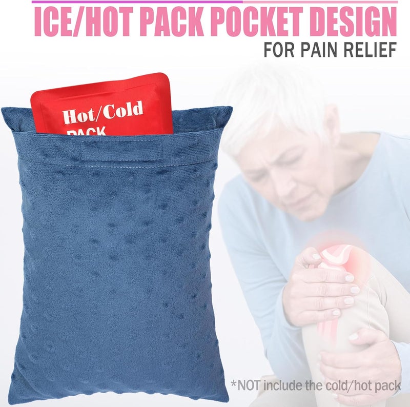 HapiPoppy Soft Knee Pillow Leg Pillows 11" x 7.8" Small Hip Support Pillows Between Legs for Side Sleepers Sciatica Joints Pain Relief Machine Washable Post Surgery Cushion Gifts, Minky Dot Blue - Image 2