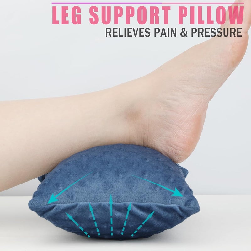 HapiPoppy Soft Knee Pillow Leg Pillows 11" x 7.8" Small Hip Support Pillows Between Legs for Side Sleepers Sciatica Joints Pain Relief Machine Washable Post Surgery Cushion Gifts, Minky Dot Blue - Image 4