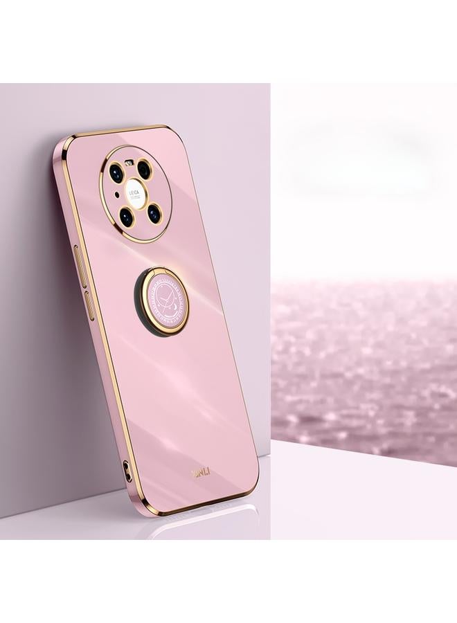 The Bros Case For Huawei Mate 40 Pro Straight Edge 6D Electroplate TPU Phone Case with Ring Holder