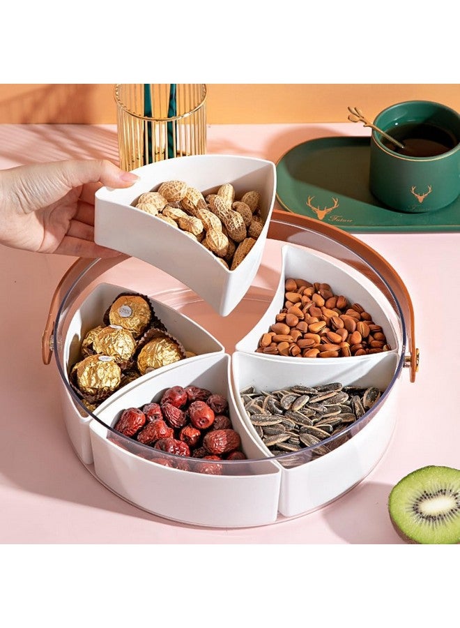 KREPS Divided Serving Tray with Lid and Handle Snackle Box Container Portable Snack Platters for Candy, Fruits, Nuts, Snacks, for Parties, Picnic (BROWN) - Image 3