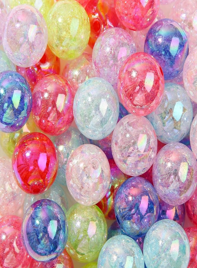 ANCADN 20mm Acrylic Beads Transparent Crackle Round Beads Chunky Bubblegum Beads for DIY Jewelry Making (60pcs Crackle) - Image 1