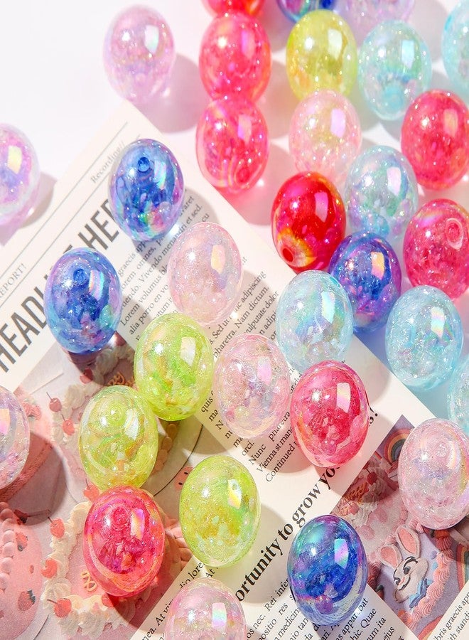 ANCADN 20mm Acrylic Beads Transparent Crackle Round Beads Chunky Bubblegum Beads for DIY Jewelry Making (60pcs Crackle) - Image 4
