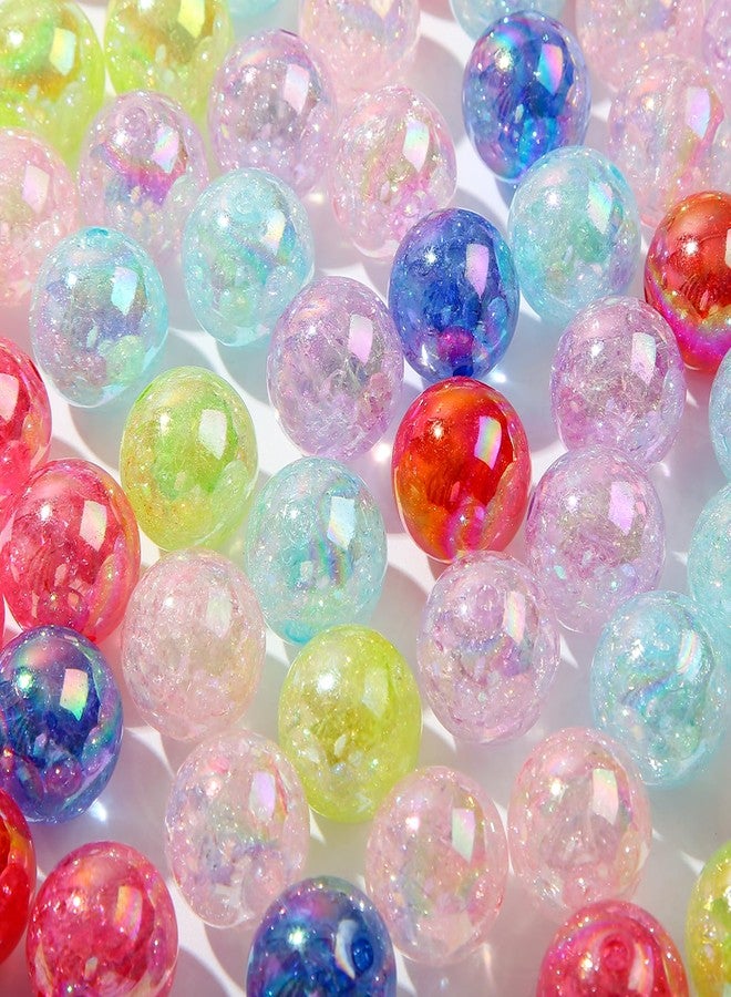 ANCADN 20mm Acrylic Beads Transparent Crackle Round Beads Chunky Bubblegum Beads for DIY Jewelry Making (60pcs Crackle) - Image 3