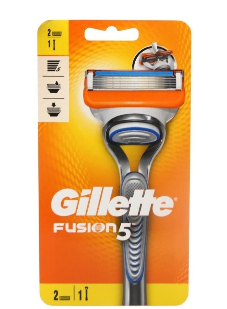 مقبض ماكينة حلاقة جيليت فيوجن 5 للرجال، عبوة شفرات بديلة عدد 2 - Image 2