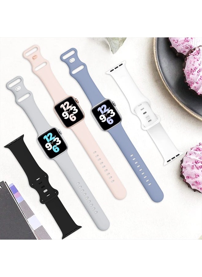 ZALAVER - 6 Pack Bands Compatible with Apple Watch Band 38mm 40mm 41mm 42mm 44mm 45mm 49mm Men Women, Soft Silicone Sport Strap for iWatch Ultra Series 8 7 6 5 4 3 2 1 SE - Image 1