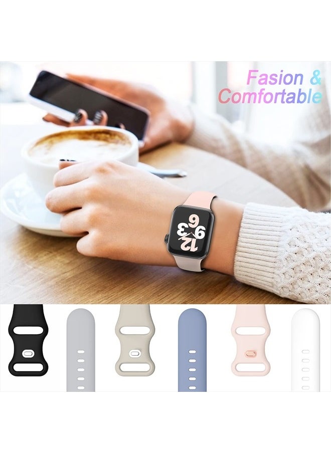 ZALAVER - 6 Pack Bands Compatible with Apple Watch Band 38mm 40mm 41mm 42mm 44mm 45mm 49mm Men Women, Soft Silicone Sport Strap for iWatch Ultra Series 8 7 6 5 4 3 2 1 SE - Image 1