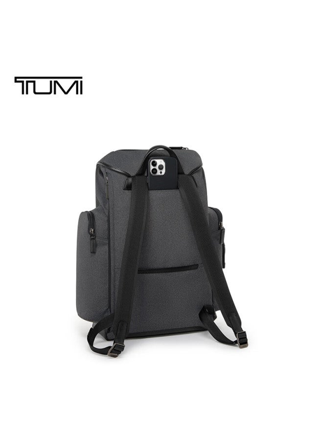 Tumi Harrison Men's Fashion Flip Drawstring Design Backpack Carbon Black - Image 3