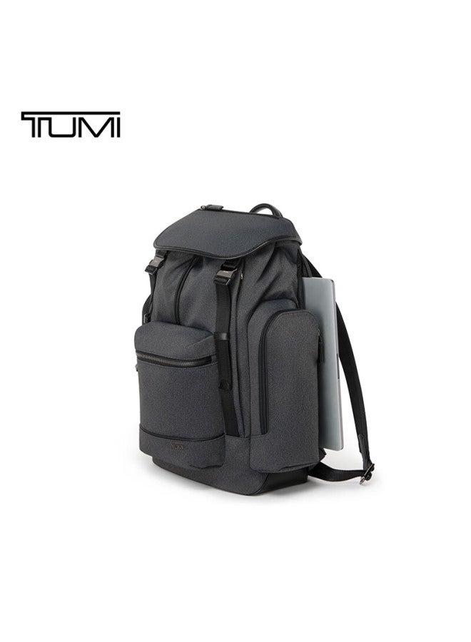 Tumi Harrison Men's Fashion Flip Drawstring Design Backpack Carbon Black - Image 2