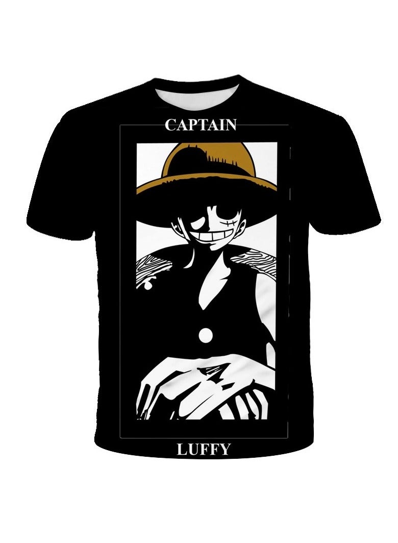 KUYING New One Piece Print Loose Round Neck Short Sleeved Shirt  - Image 1