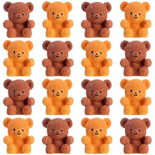 Yousoontic 100 Pcs Resin Bear Valentines Day Cute Miniature Bear for Stuffer Gifts Mini Animal Figures Ornaments for Valentines Day Birthday Cake Decor DIY Wedding Party Favor Supplies - Image 1