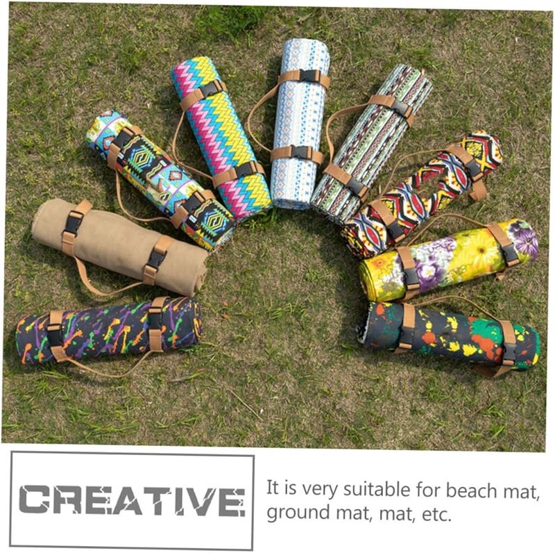 Heavy Duty Adjustable Tie Down Strap for Beach Mat Outdoor Travel Black - Image 4