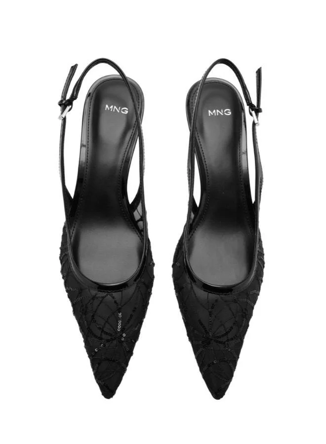 Mango  Kitten-heel shoes embroidered with sequins for Women | Best Price UAE