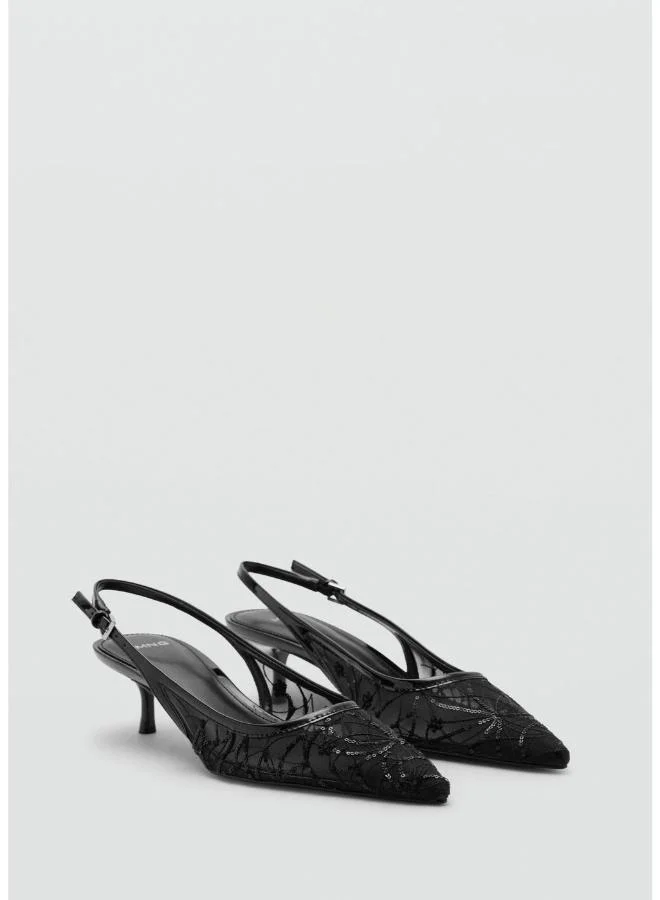 Mango  Kitten-heel shoes embroidered with sequins for Women | Best Price UAE
