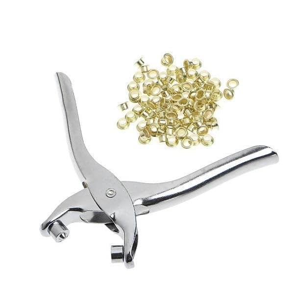 BIRZAR BIRZAR Grommet Eyelet Plier Set Eyelet Hole Punch Pliers Kit with100 Metal Eyelets Grommet Tool Kit for Leather Clothes Belt  - Image 1