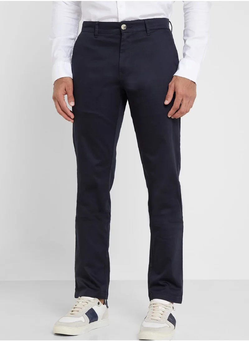 Thomas Scott Thomas Scott Men Navy Blue Sustainable Chinos Trousers