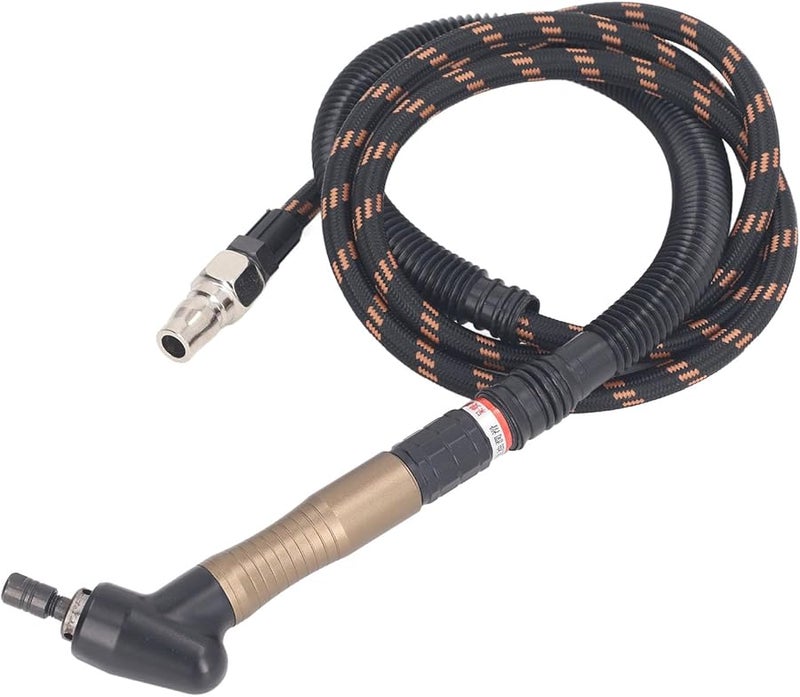 طقم مطحنة الهواء الموتى الهوائية 23500 دورة في الدقيقة مع كوع للتلميع وإزالة الحواف والشطب، يشمل مفتاحًا ودبوسًا. - Image 3