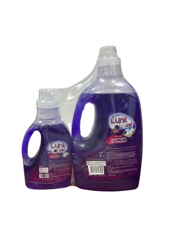 Lune. LUNE Lavender Liquid Fabric Detergent Value Pack 4L (3L + 1L) | Power Gel Laundry Detergent - Image 3