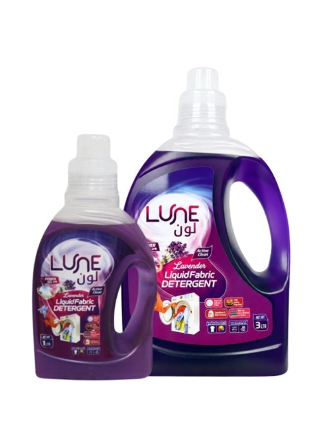 Lune. LUNE Lavender Liquid Fabric Detergent Value Pack 4L (3L + 1L) | Power Gel Laundry Detergent