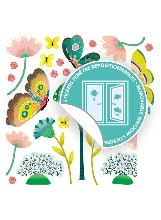 DJECO Butterflies In The Garden Window Stickers