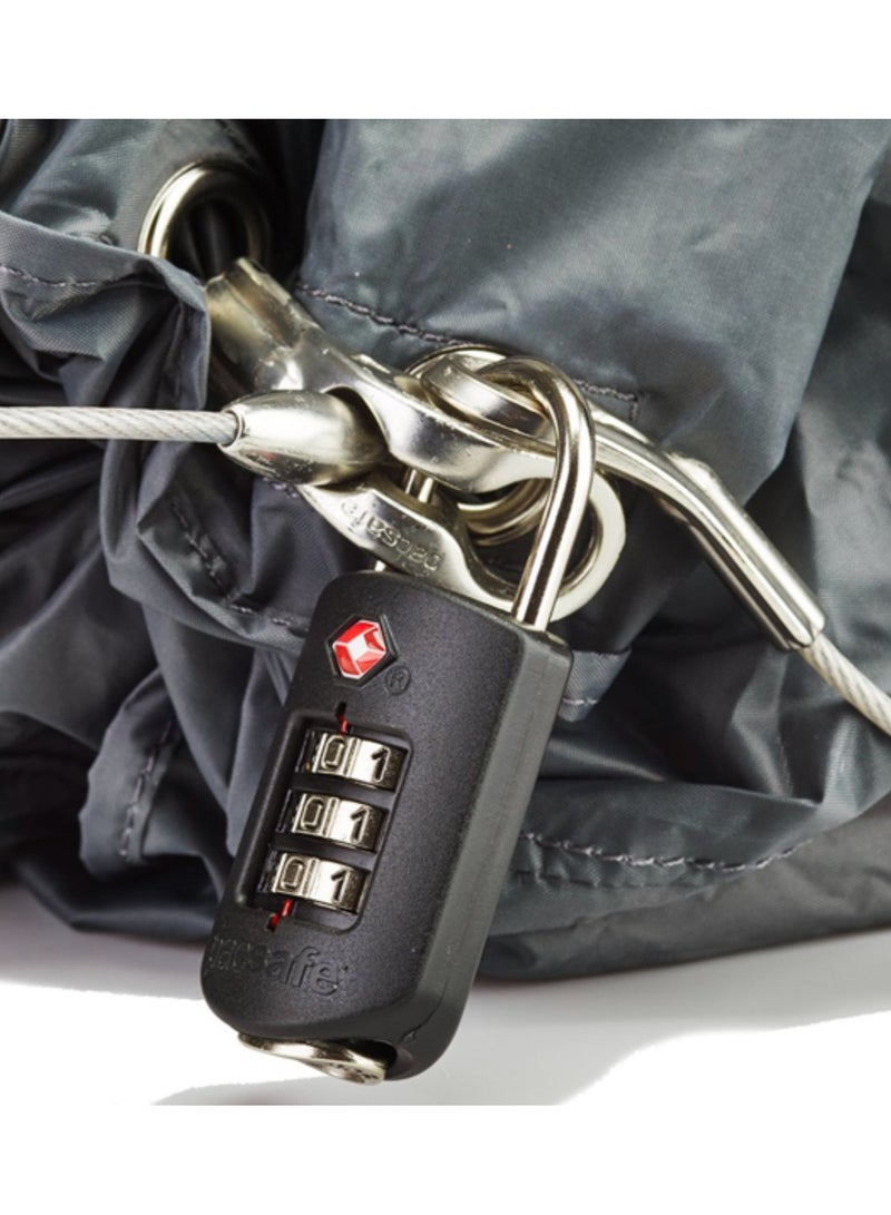 باك سيف قفل Pacsafe Prosafe 1000 TSA المركب - أسود أَمِّن أمتعتك بقفل Travel Sentry® المعتمد | قفل مركب ثلاثي الأقراص قابل لإعادة الضبط | هيكل متين من سبائك الزنك والفولاذ المقاوم للصدأ  - Image 3