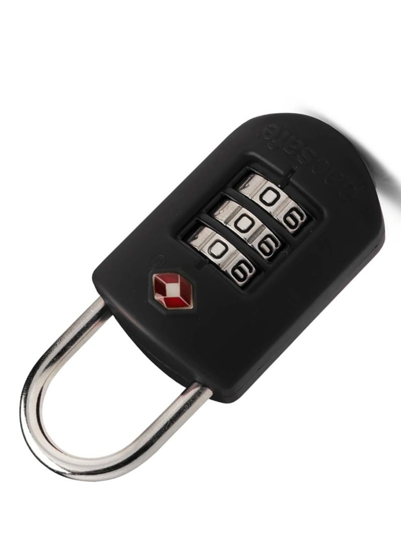 باك سيف قفل Pacsafe Prosafe 1000 TSA المركب - أسود أَمِّن أمتعتك بقفل Travel Sentry® المعتمد | قفل مركب ثلاثي الأقراص قابل لإعادة الضبط | هيكل متين من سبائك الزنك والفولاذ المقاوم للصدأ  - Image 4