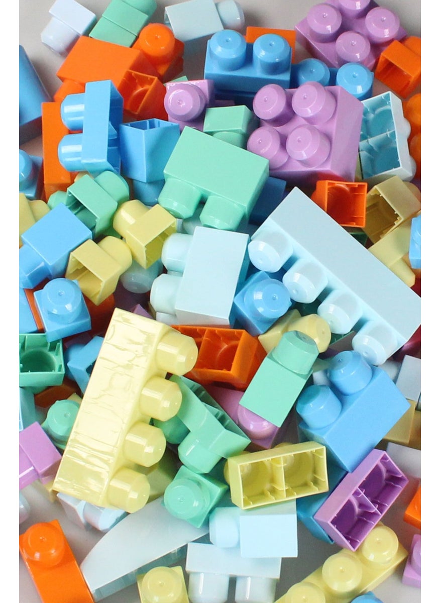 Play Blox 2977 Pastel Colors Mega Block Set 107 Pieces with Blue Bag  - Image 2