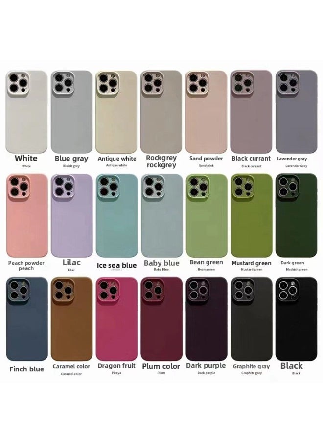 Generic Liquid Silicone For Iphone16pro Max Solid Color Fine Hole Apple 15 Mobile Phone Case 14 12 All-inclusive-Color:lavender-Applicable Model:IP 15plus (fine Hole)  - Image 3