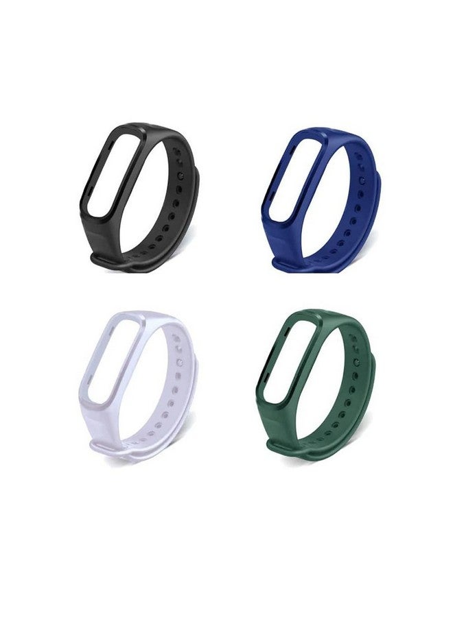 INEFABLE حزام INEFABLE متوافق مع أوبو ووان بلس حزام سيليكون ناعم قابل للتعديل - أسود، أزرق، أبيض، أخضر - عبوة من 4 - Image 1